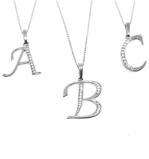 925 Silver Lab Diamond Initial 'G' Necklace 0.05ct